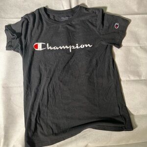 Boys Short Sleeve Black Champion T-Shirt Size M (10-12)